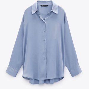Zara Satin Effect Button Up Top